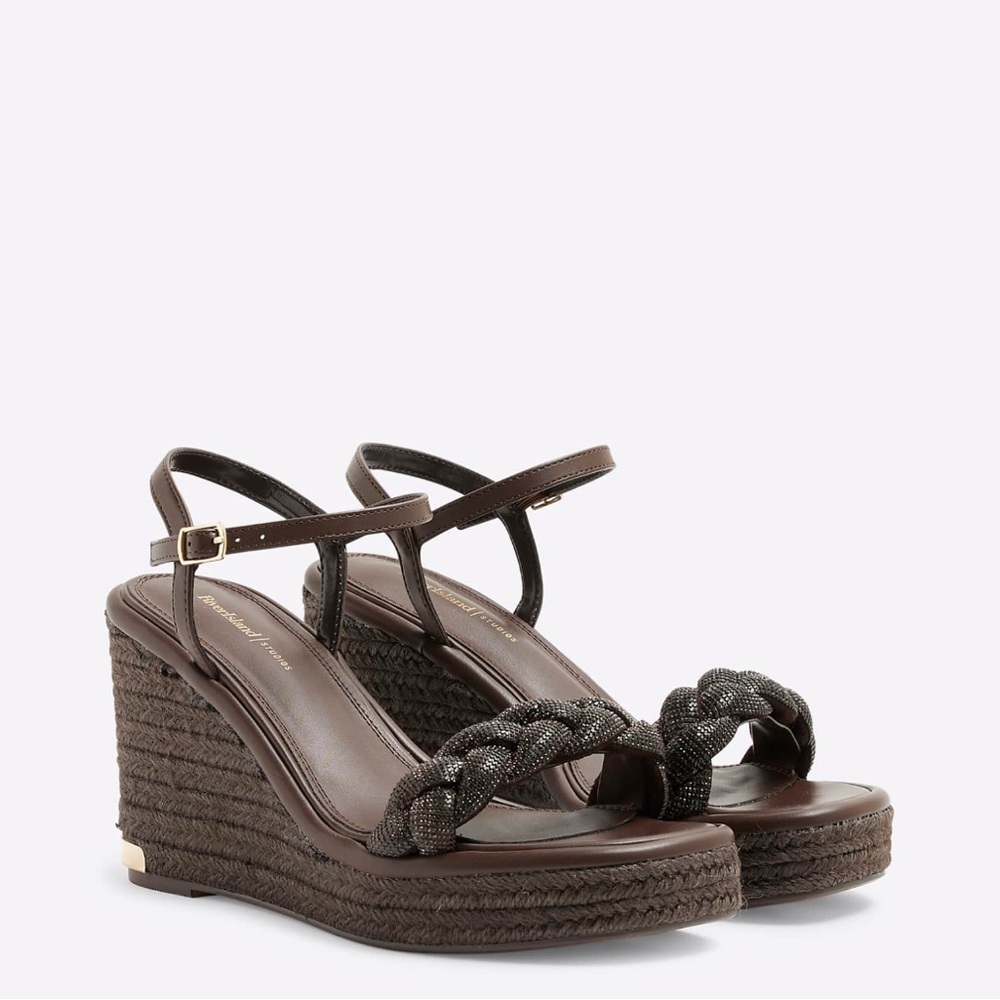 ASOS Dark Brown Wedge Sandals